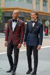 Burgundy Diamond Jacquard Tux Jacket