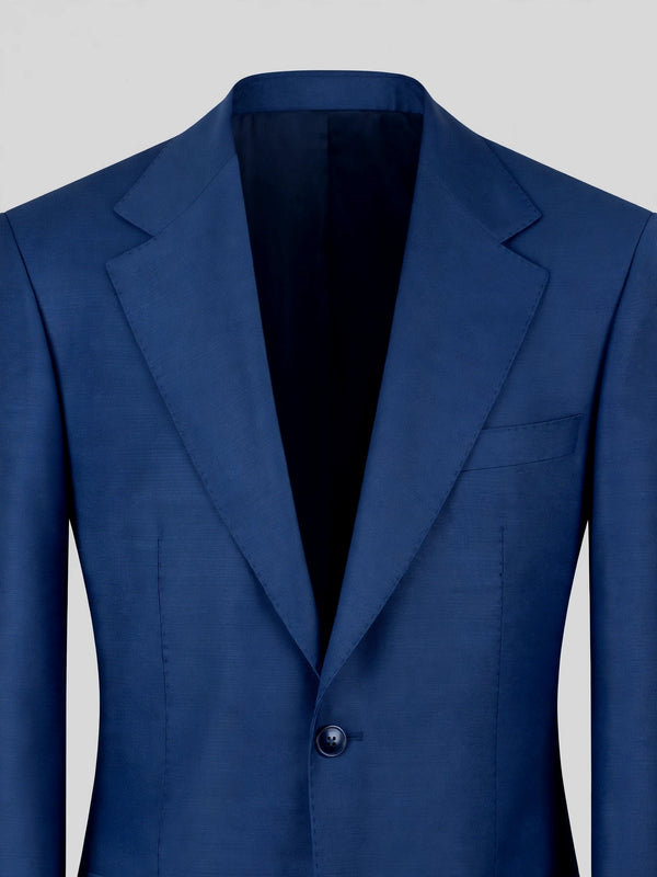 Steel Blue Two-Button Notch-Lapel Suit Jacket 08