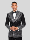 Onyx Silver Crystal Drip Peak-Lapel Double-Breasted Tuxedo Jacket 02