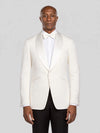 Ivory Grain-Textured Wide Shawl-Collar Tuxedo Jacket - cover