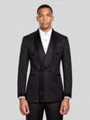 Onyx Jet Beaded-Trim Shawl-Collar Double-Breasted Tuxedo Jacket 01