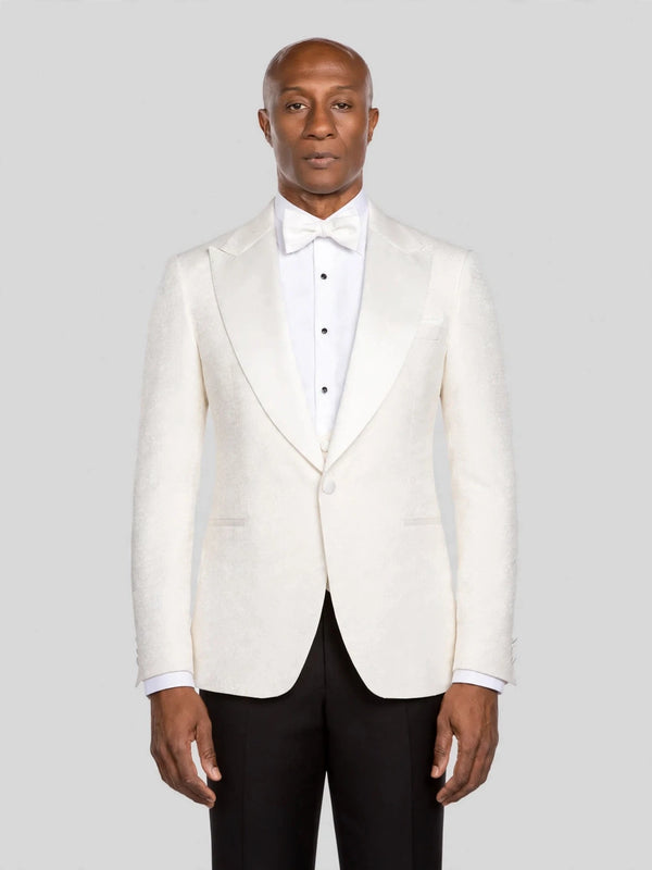 Ivory Flap-Pocket Peak-Lapel Tuxedo Jacket - cover