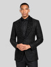 Onyx Jet Floral Shawl-Collar Tuxedo Jacket 04