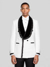 Ivory Jet-Leaf Velvet Shawl-Collar Double-Breasted Tuxedo Jacket 03