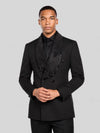 Onyx Jet Crystal-Mesh Shawl-Collar Double-Breasted Tuxedo Jacket 04