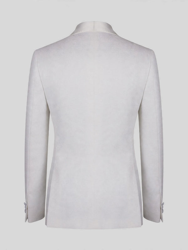 Ivory Satin Peak-Lapel Double-Breasted Tuxedo Jacket 09