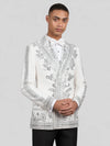 Ivory Silver Fern Crystal Peak-Lapel Double-Breasted Tuxedo Jacket 03