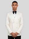 Cream Satin-Faced Peak-Lapel Six-Button Double-Breasted Tuxedo Jacket 02