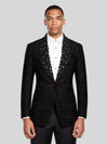 Onyx Crystal Scatter Shawl-Collar Tuxedo Jacket 01