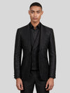 Onyx Glitter-Tweed Satin Shawl-Collar Tuxedo Jacket 04