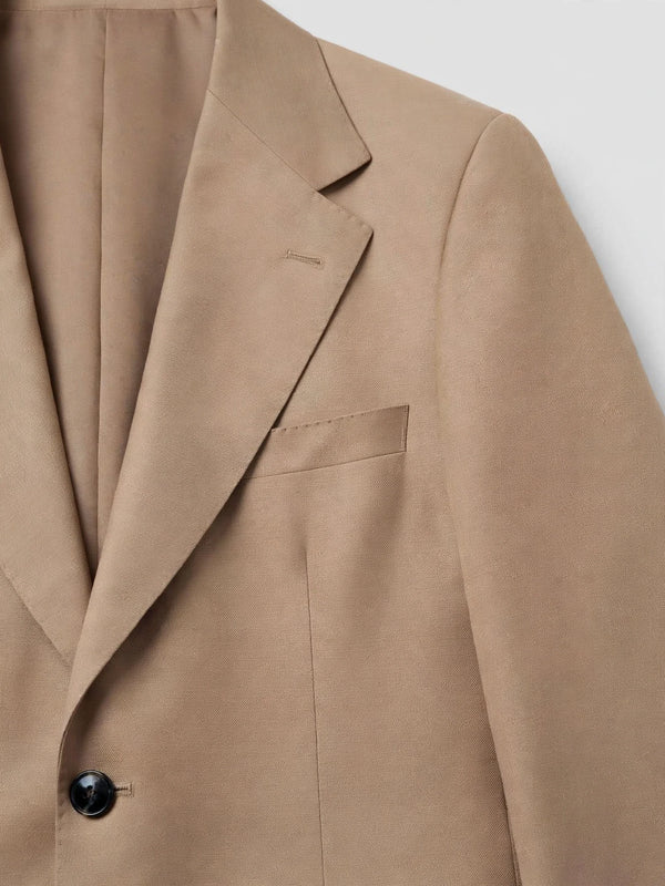 Camel Two-Button Notch-Lapel Suit Jacket 08
