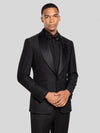 Onyx Grain-Textured Wide Shawl-Collar Tuxedo Jacket 06