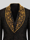 Onyx Gold Pearl-Floral Shawl-Collar Tuxedo Jacket 08