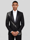 Onyx Silver Bead-Scatter Shawl-Collar Tuxedo Jacket 03