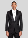 Onyx Jet Bead-Scatter Satin Shawl-Collar Tuxedo Jacket 01