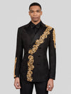 Onyx Gold Crystal Cascade Double-Breasted Tuxedo Jacket 06