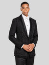 Onyx Jet Beaded Floral-Scroll Shawl-Collar Tuxedo Jacket 03