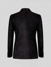 Onyx Glitter-Tweed Satin Shawl-Collar Single-Button Tuxedo Jacket 09
