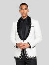 Ivory Jet Beaded-Edge Shawl-Collar Tuxedo Jacket 06