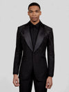 Onyx Silver Rain-Dot Shawl-Collar Tuxedo Jacket 04