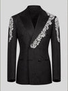 Onyx Silver Crystal Double-Breasted Tuxedo Jacket 07