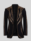 Onyx Gold Sequin Wave Peak-Lapel Tuxedo Jacket 07