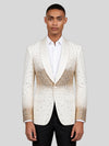 Ivory Gold Gradient Crystal-Dot Shawl-Collar Tuxedo Jacket 01