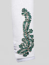 Ivory Emerald Crystal Shawl-Collar Tuxedo Jacket 10