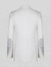 Ivory Silver Mandala-Lace Peak-Lapel Tuxedo Jacket 09