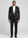 Onyx Square-End Satin Shawl-Collar Link-Front Tuxedo Jacket - cover