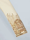 Cream Champagne Mirror-Stud Cascade Peak-Lapel Double-Breasted Tuxedo Jacket 10