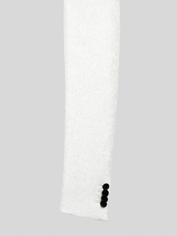 Ivory Black Velvet Shawl-Collar Double-Breasted Tuxedo Jacket 10