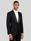 Onyx Smooth Ticket-Pocket Wide Shawl-Collar Tuxedo Jacket 03