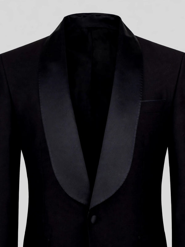 Onyx Smooth Ticket-Pocket Wide Shawl-Collar Tuxedo Jacket 08