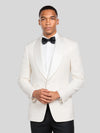 Ivory Grain-Textured Wide Shawl-Collar Tuxedo Jacket 02
