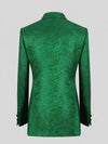 Emerald Paisley-Jacquard Satin Peak-Lapel Two-Button Double-Breasted Tuxedo Jacket 09