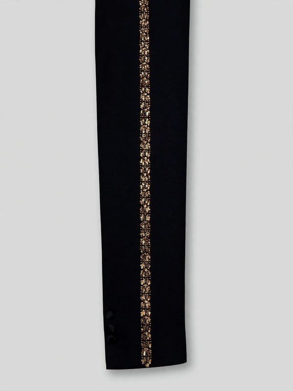 Onyx Gold Sequin Wave Peak-Lapel Tuxedo Jacket 10
