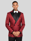 Crimson Paisley-Jacquard Satin Peak-Lapel Two-Button Double-Breasted Tuxedo Jacket 05