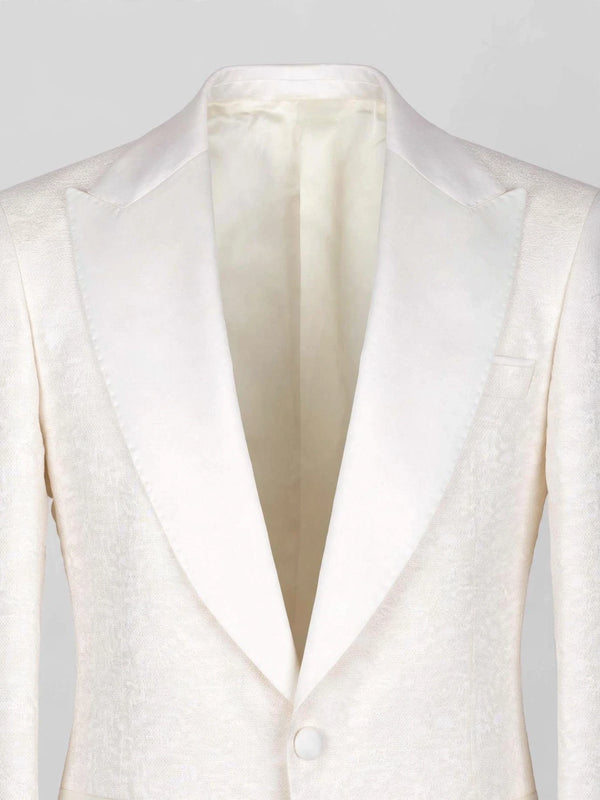 Ivory Flap-Pocket Peak-Lapel Tuxedo Jacket 08