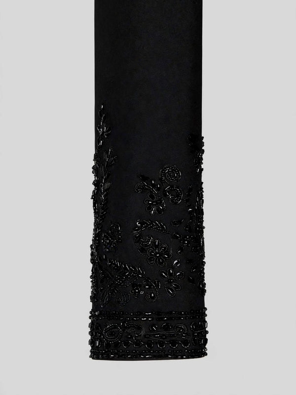 Onyx Jet Beaded Floral-Scroll Shawl-Collar Tuxedo Jacket 10