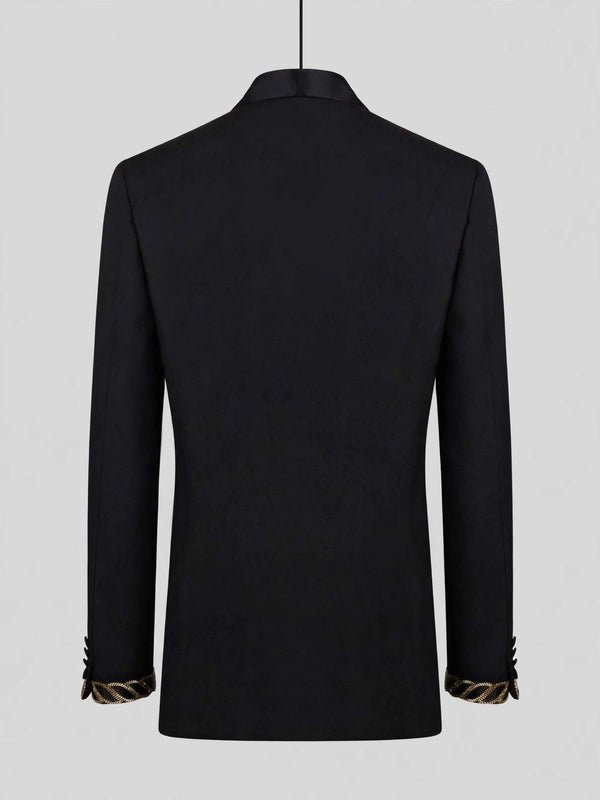 Onyx Gold Rope-Chain Shawl-Collar Tuxedo Jacket 09