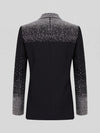 Onyx Silver Crystal-Dot Diagonal Peak-Lapel Double-Breasted Tuxedo Jacket 09