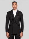 Onyx Jet Crystal-Mesh Shawl-Collar Double-Breasted Tuxedo Jacket 03