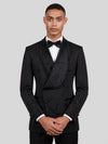 Onyx Jet Constellation-Bead Shawl-Collar Double-Breasted Tuxedo Jacket 02