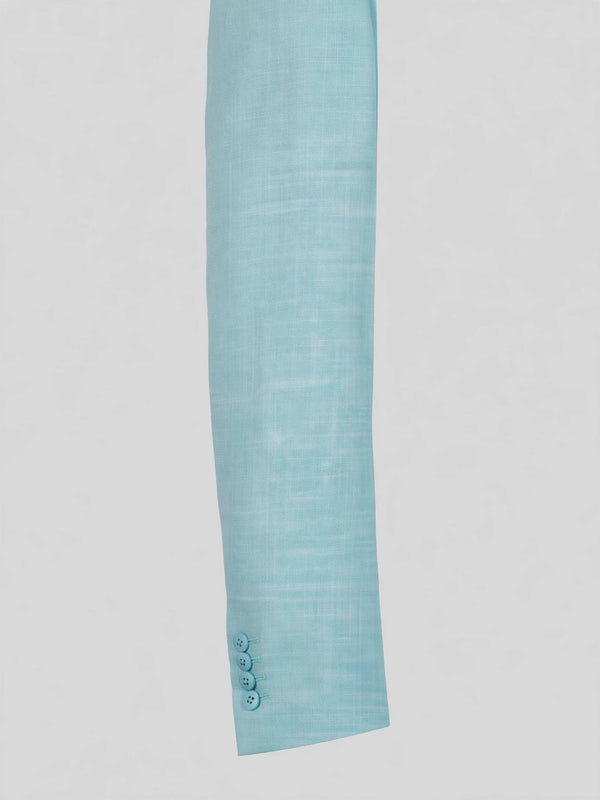 Aqua Two-Button Peak-Lapel Suit Jacket 10