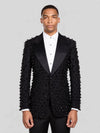 Onyx Jet Spike-Crystal Peak-Lapel Tuxedo Jacket 01