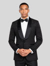 Onyx Jet Bead-Scatter Satin Shawl-Collar Tuxedo Jacket 02