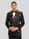 Onyx Gold Geometric Mirror Peak-Lapel Double-Breasted Tuxedo Jacket 02