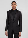 Onyx Smooth Slant-Flap Satin Shawl-Collar Tuxedo Jacket 04