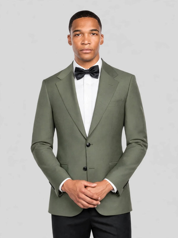 Sage Olive Two-Button Notch-Lapel Suit Jacket 02